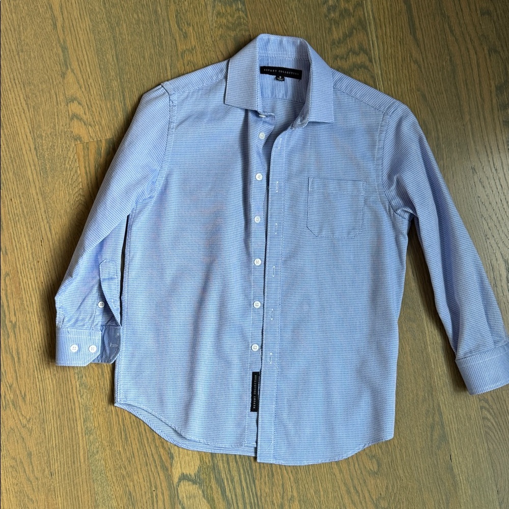Report Collection Light Blue Checkered Shirt